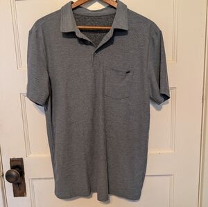 Vuori Men’s Ace Knit Polo Shirt Slate Blue Gray Medium Golf
